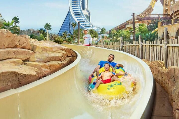 Experience the fun of Wild Wadi Water Park where water slides and wave pools create unforgettable memories against the iconic backdrop of the Burj Al Arab. Perfect for family adventures!